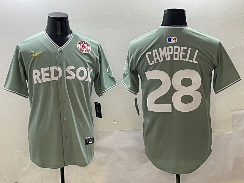 Men Boston Red Sox 28 Campbell Green Joint Name Nike 2025 MLB Jersey style 4256